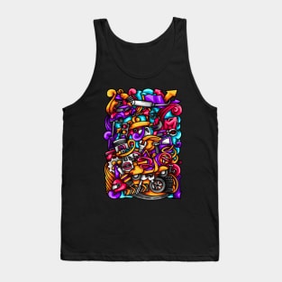 Spare Parts Doodle Illustration Tank Top